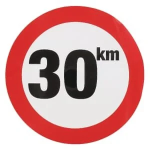 Unbranded - WB3001L - Sticker Prohibition Sign Speed Limit: 30km/h