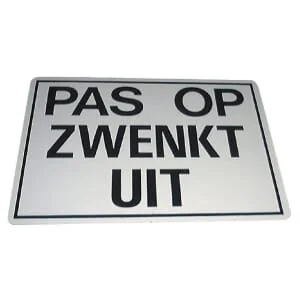 Unbranded - WB68220 - Sticker Vehicle Marking Sign Transport: Watch Out Swings Out 400x300mm