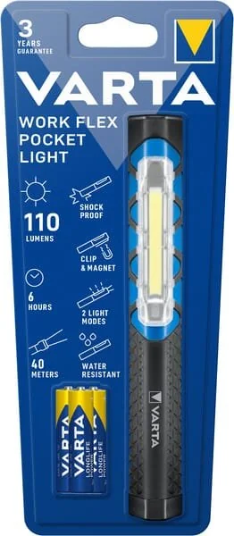 VARTA Consumer Batteries - 17647 - Torch Work Flex Pocket Light