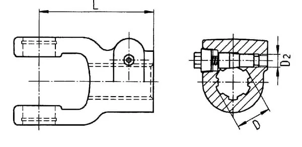 Walterscheid - 3630106 - Yoke, Clamp Bolt, 1-6 Spline, W2500/P500