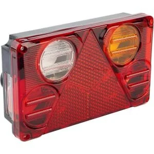 Waś - 1400300388 - Rear Light RH Rectangular, 12/, Amber/Red/White, Bolt On, 232x142mm, Was