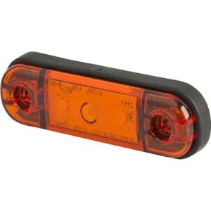 Waś - 1400300708 - Marker Light LED, Rectangular, 12/, Amber, Bolt On, 84x24mm, 3 LEDs, Was