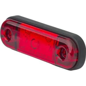 Waś - 1400300709 - Marker Light LED, Rectangular, 12/, Red, Bolt On, 84x24mm, 3 LEDs, Was