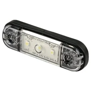 Waś - 1400300710 - Marker Light LED, Rectangular, 12/, Transparent, Bolt On, 84x24mm, 3 LEDs, Was