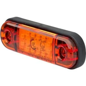 Waś - 1400300714 - Marker Light LED, Rectangular, 12/, Amber, Bolt On, 84x24mm, 12 LEDs, Was