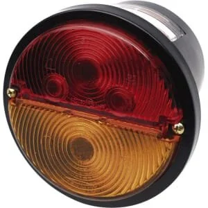 Waś - 1400681100 - Rear Light LH Round, 12/, Amber/Red, Bolt On
