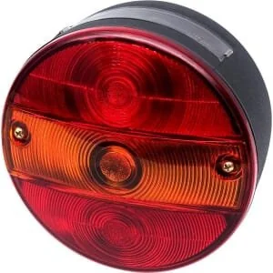 Waś - 1400681200 - Rear Light LH Round, 12/, Amber/Red, Bolt On