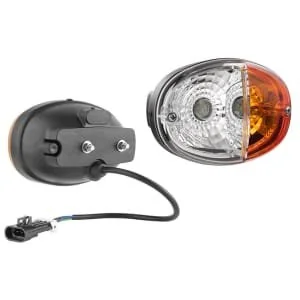 Wesem - LT348463 - Direction And Position Light Halogen, Front, Left, Oval, Amber/White, Bolt On, 140x93mm, Delphi Plug