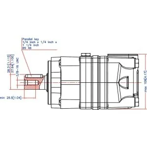 White - OMS315151F2306 - Orbit Motor, Shaft Diameter 1 inch, Stand