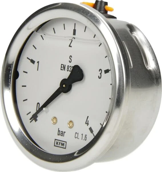 Wika - B711W063004T - Glycerine Pressure Gauge 63mm 4bar, Rear Mount