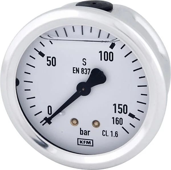 Wika - B711W063160T - Glycerine Pressure Gauge 63mm 160bar, Rear Mount