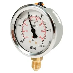 Wika - B711WM0631015D - Pressure Gauge, Diameter 63 mm, From -1 To +1.5 Bar, Bottom Connection 1/4-inch