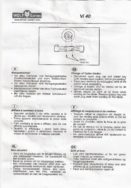 Wolf Garten - 4961209 - Manual