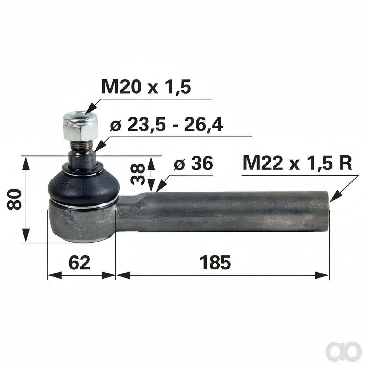 Prillinger-00110127 - Ball joint M22x1.5 internal thread (00110127)