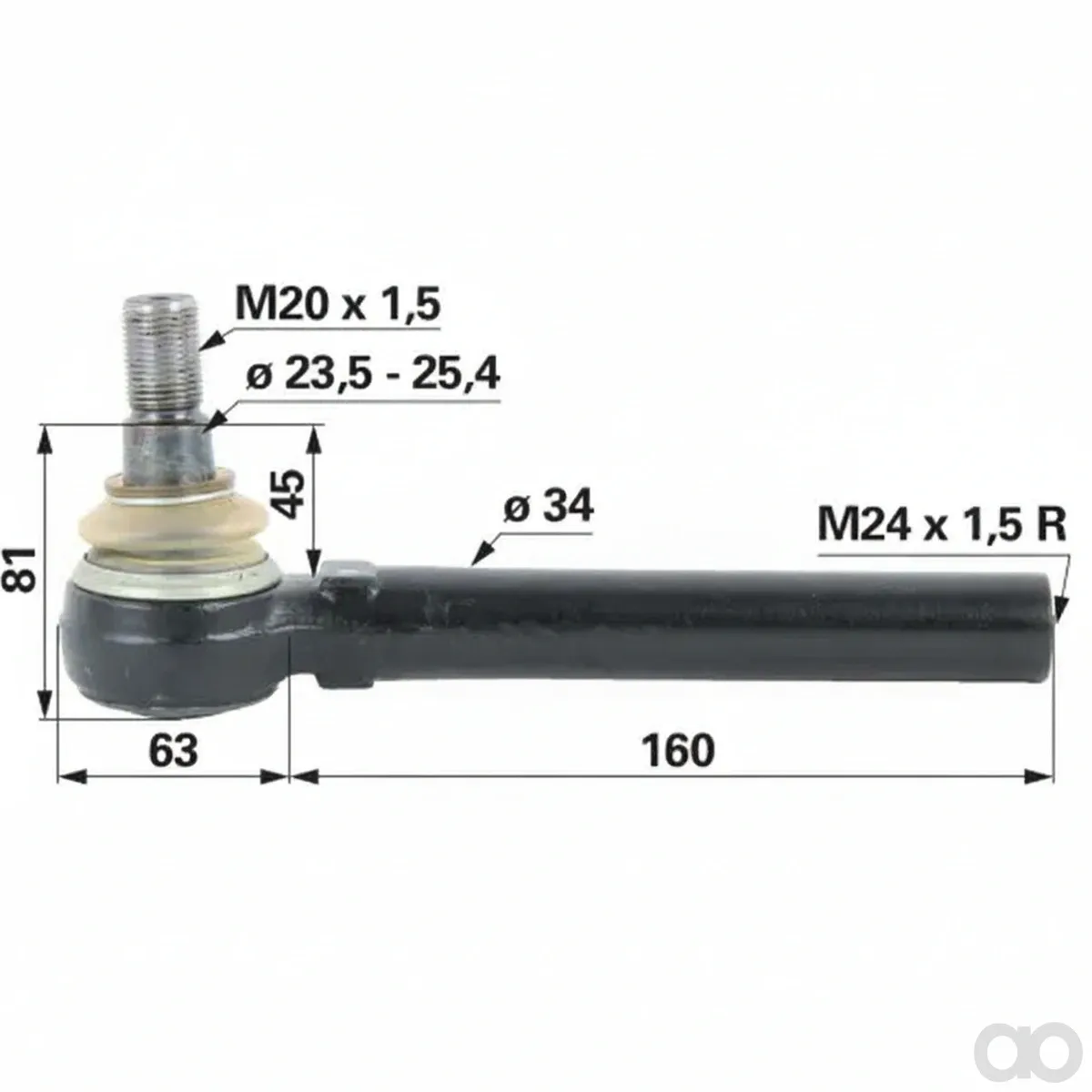 Prillinger-00110224 - Ball joint M24x1.5 internal thread (00110224)