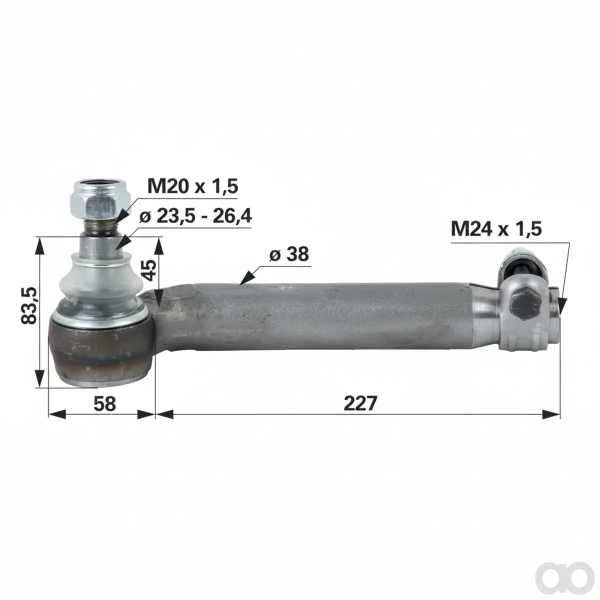 Prillinger-00110401 - Ball Joint M24X1.5 Left Inner (00110401)