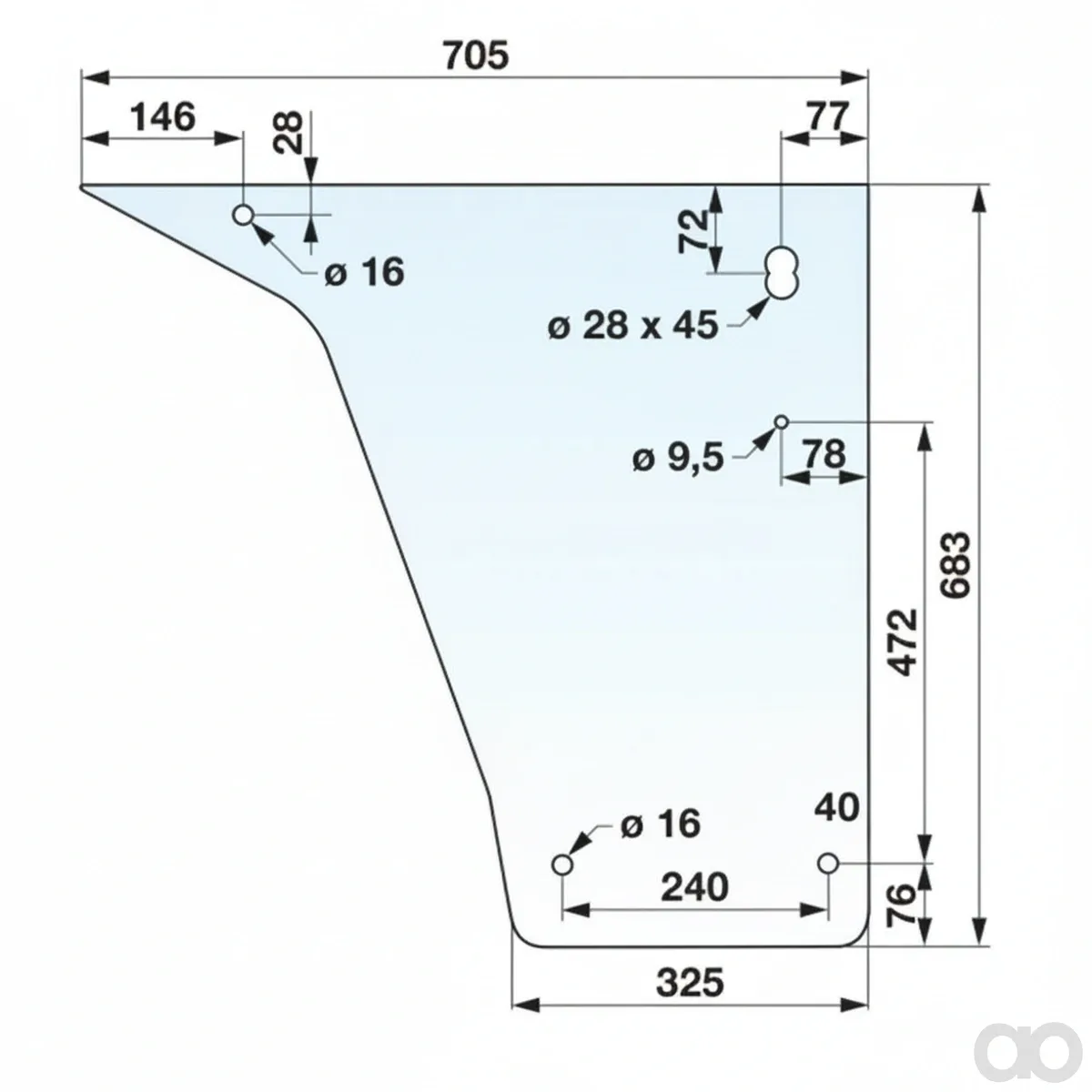 Prillinger-00114403 - Door Window Bottom Color Clear (00114403)