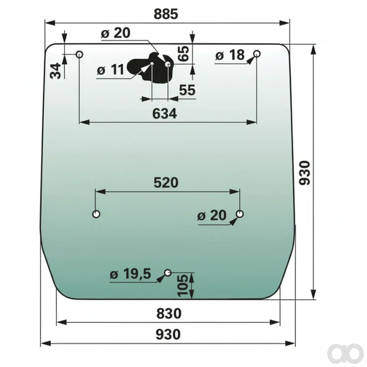 Prillinger-00114444 - Rear Window Instead Of Cnh 8 (00114444)