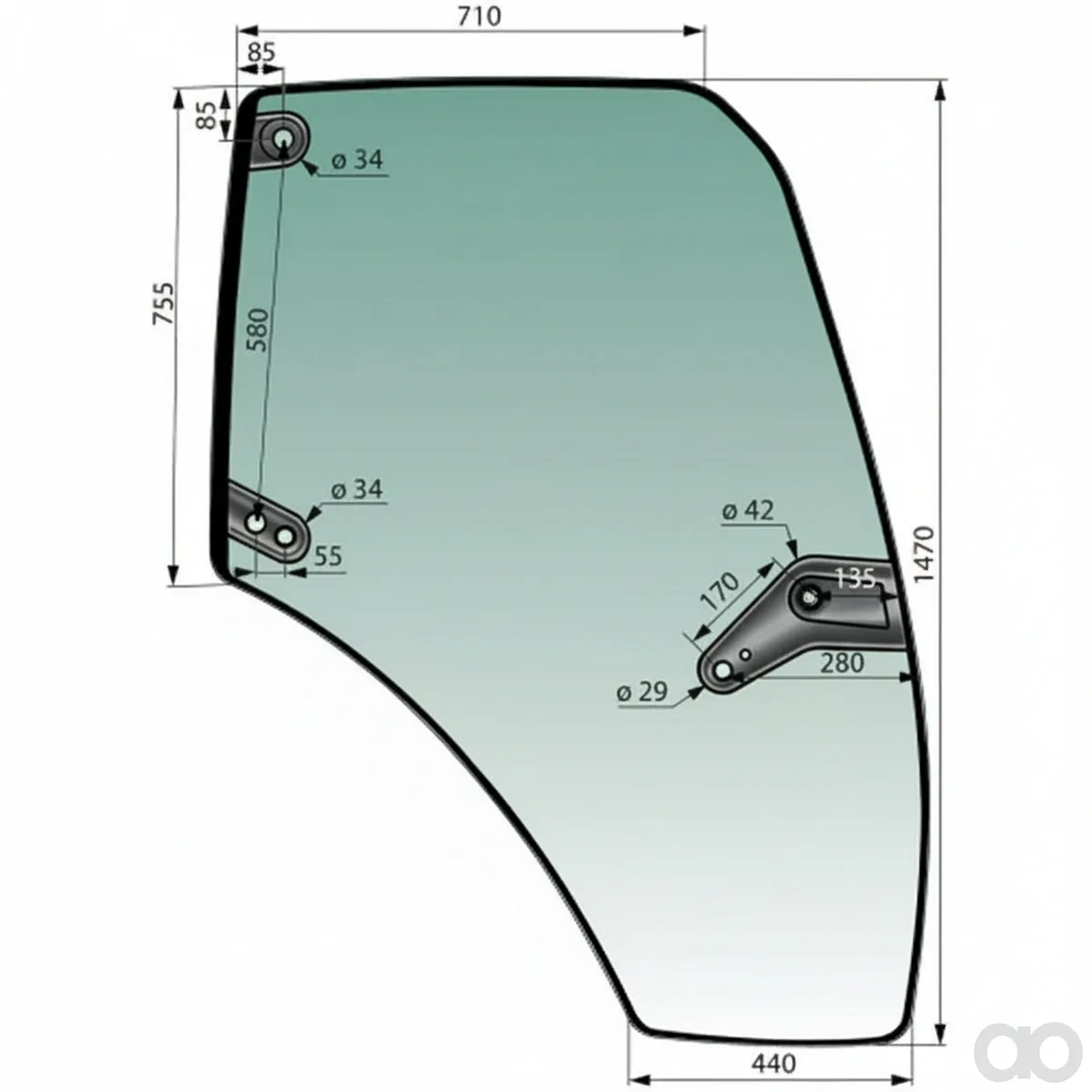 Prillinger-00114836 - Door window right (00114836)