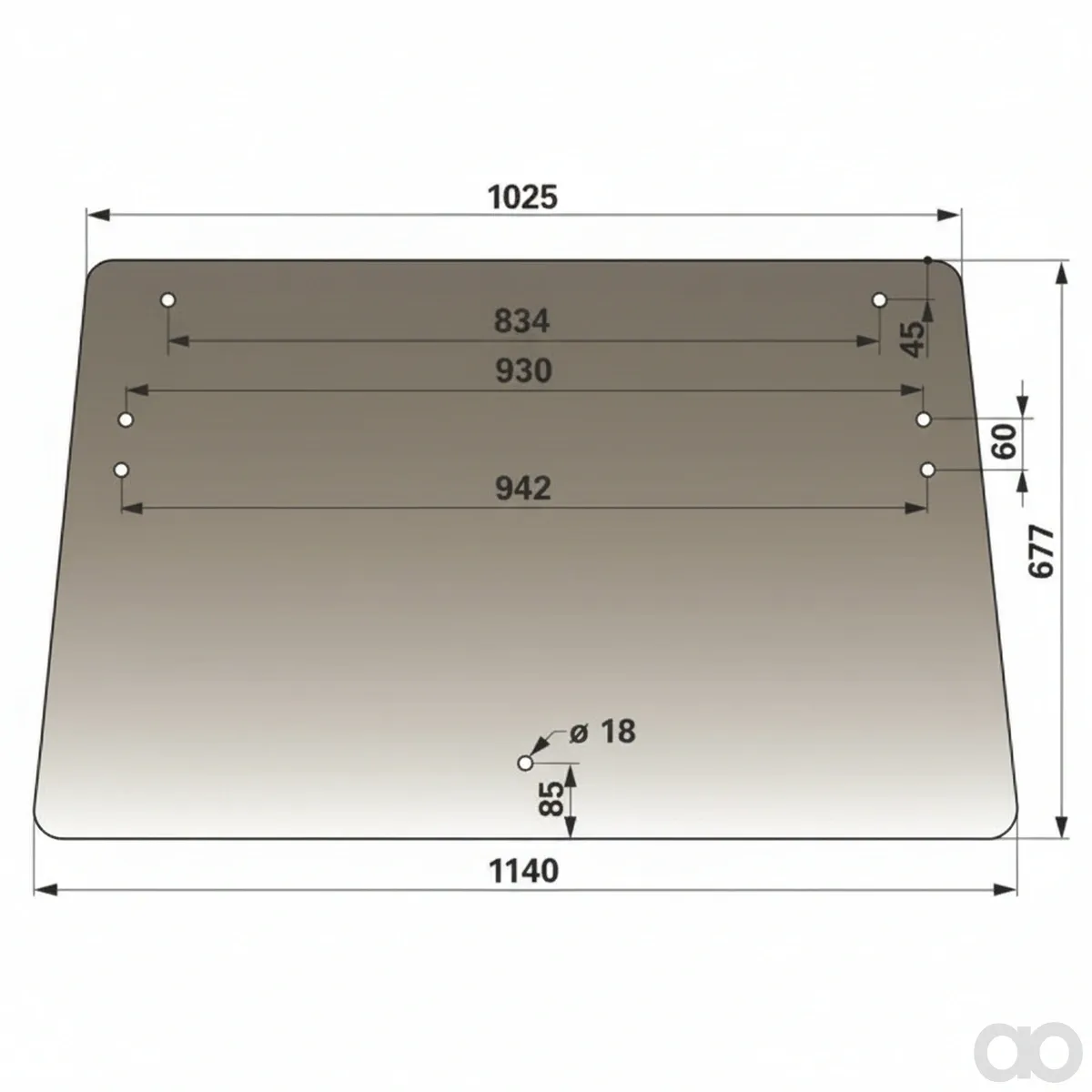 Prillinger-00114885 - Rear window Color Brown Tinted (00114885)