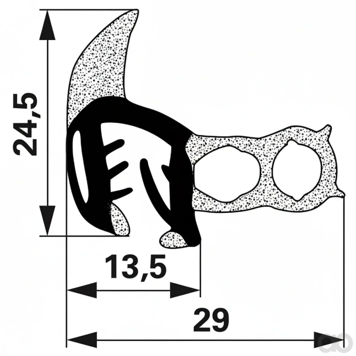 Prillinger-00115139 - Rubber Clamping Profile For Doors To (00115139)