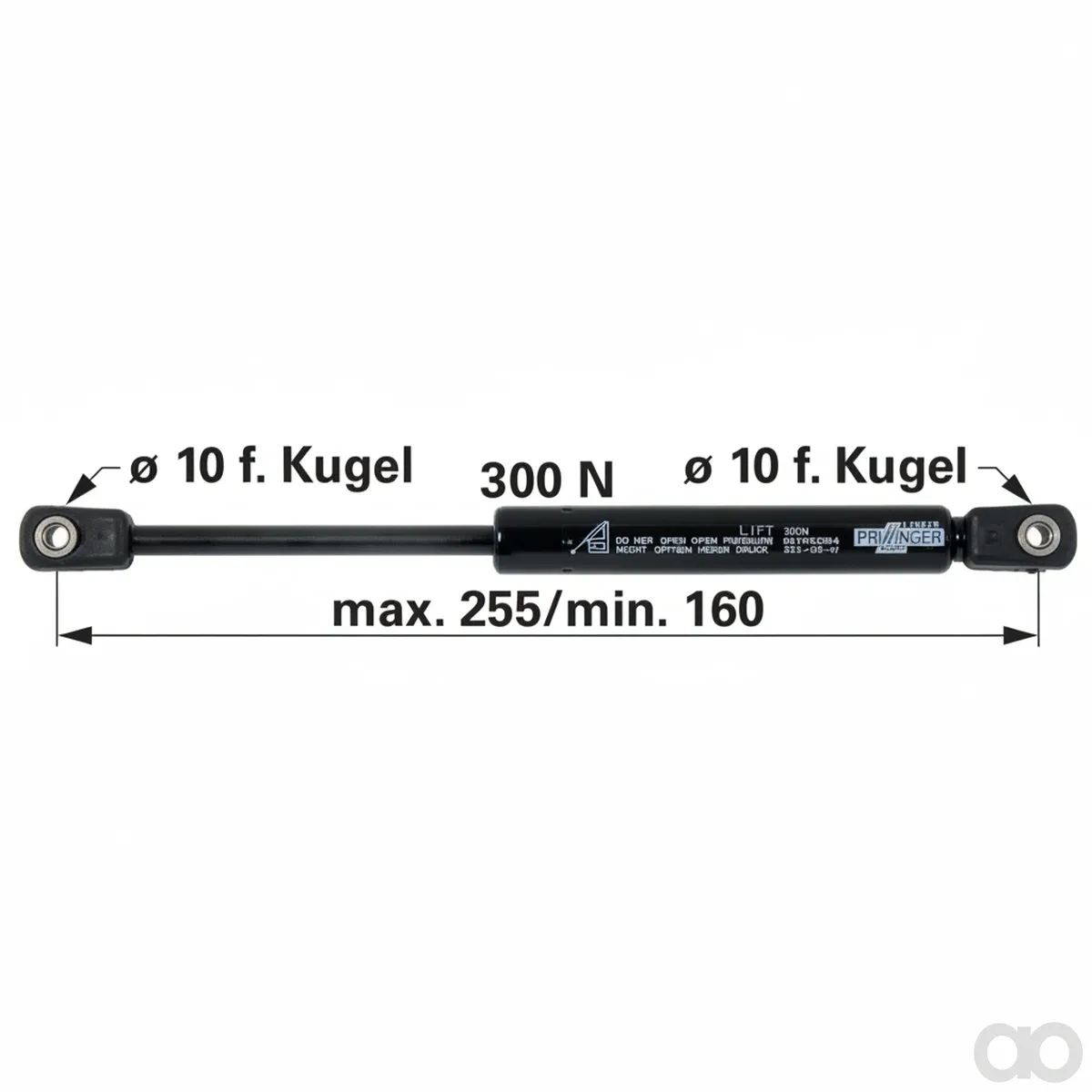 Prillinger-00115619 - Gas spring length 255 mm 300 (00115619)