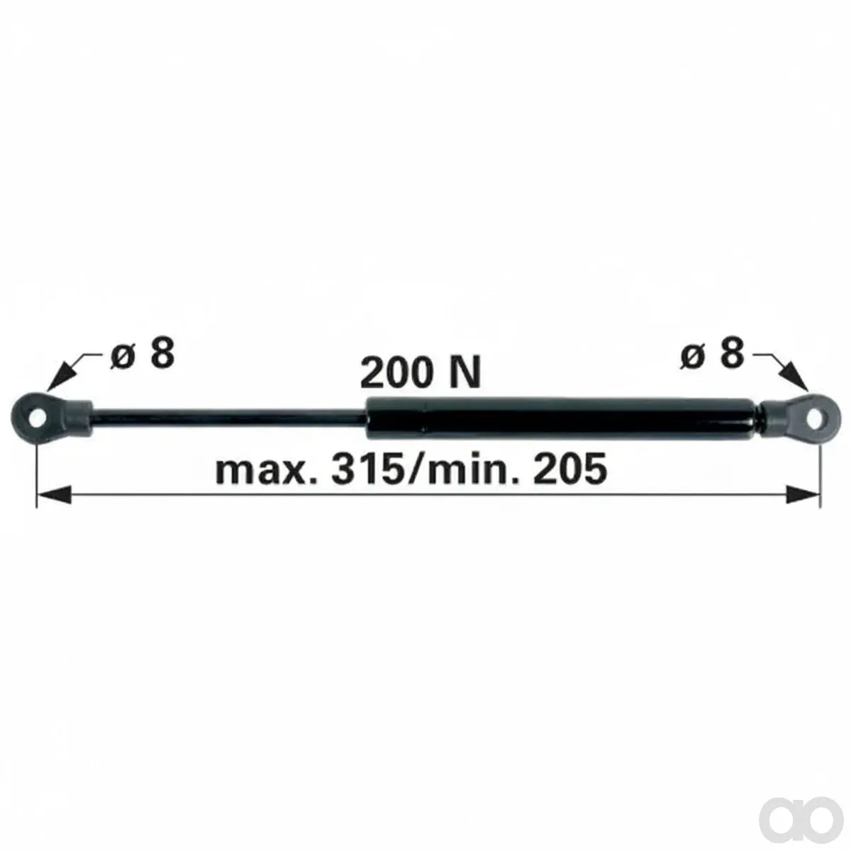 Prillinger-00115639 - Gas spring for roof hatch length (00115639)