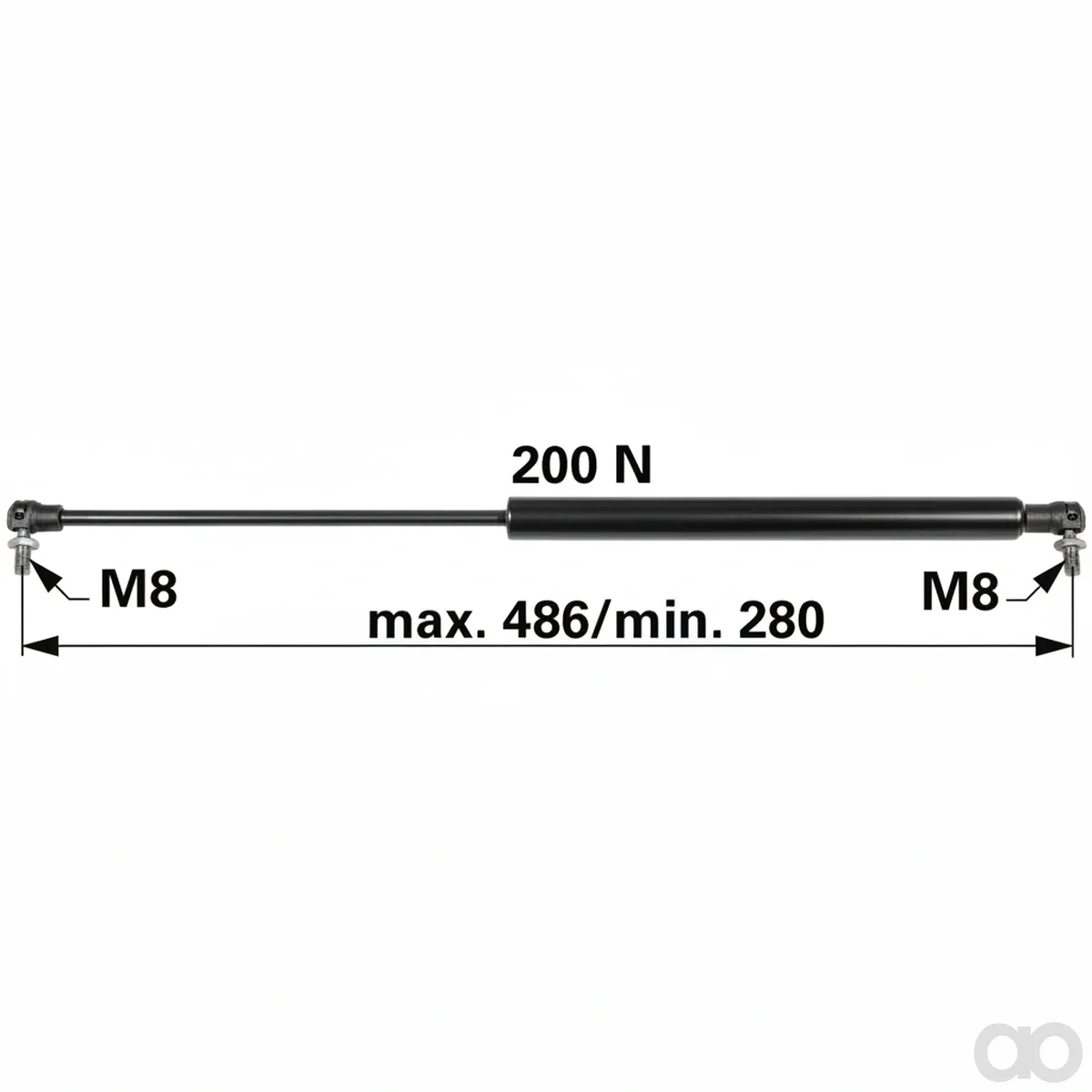 Prillinger-00115706 - Gas spring for front- door U (00115706)