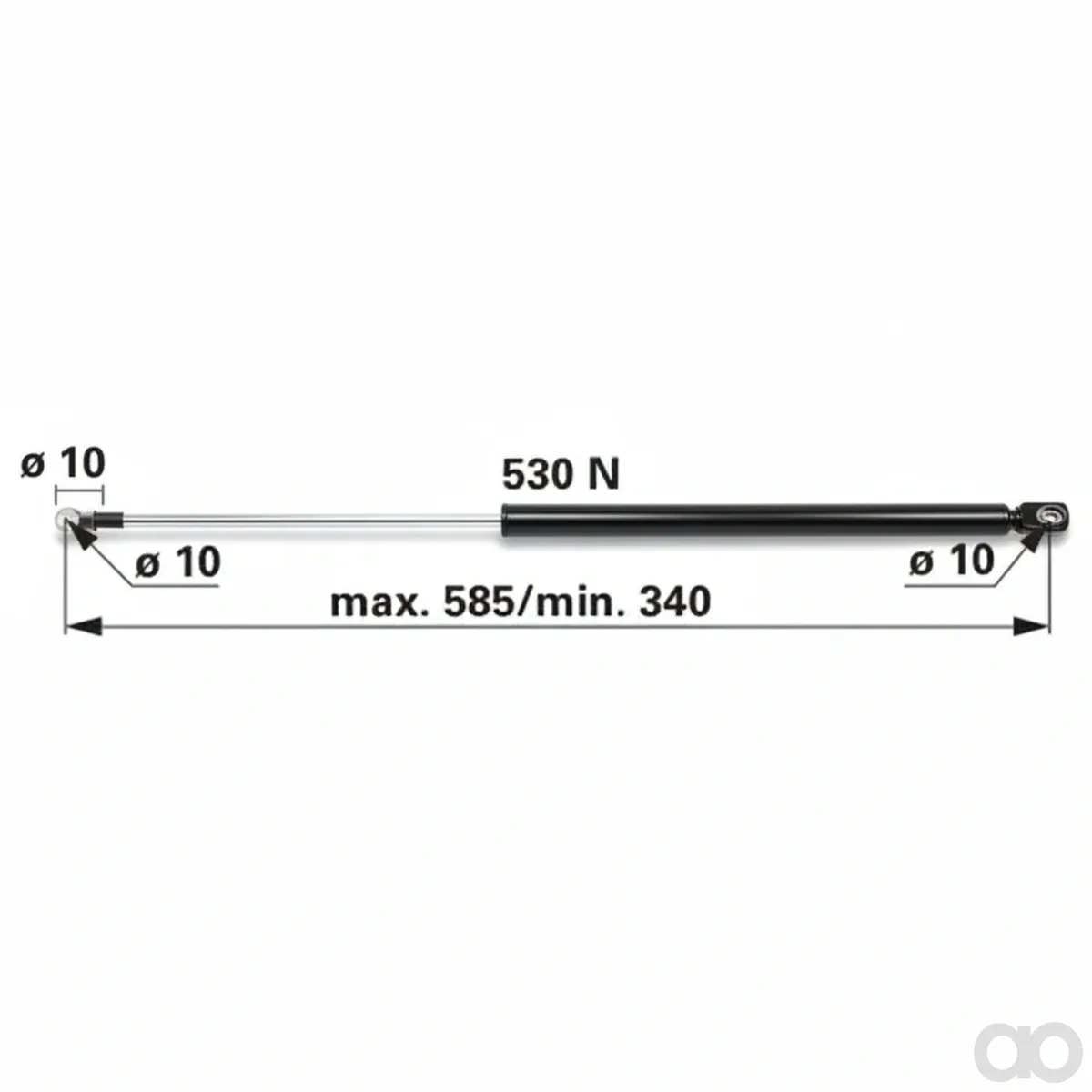 Prillinger-00115810 - Gas spring for hood (00115810)