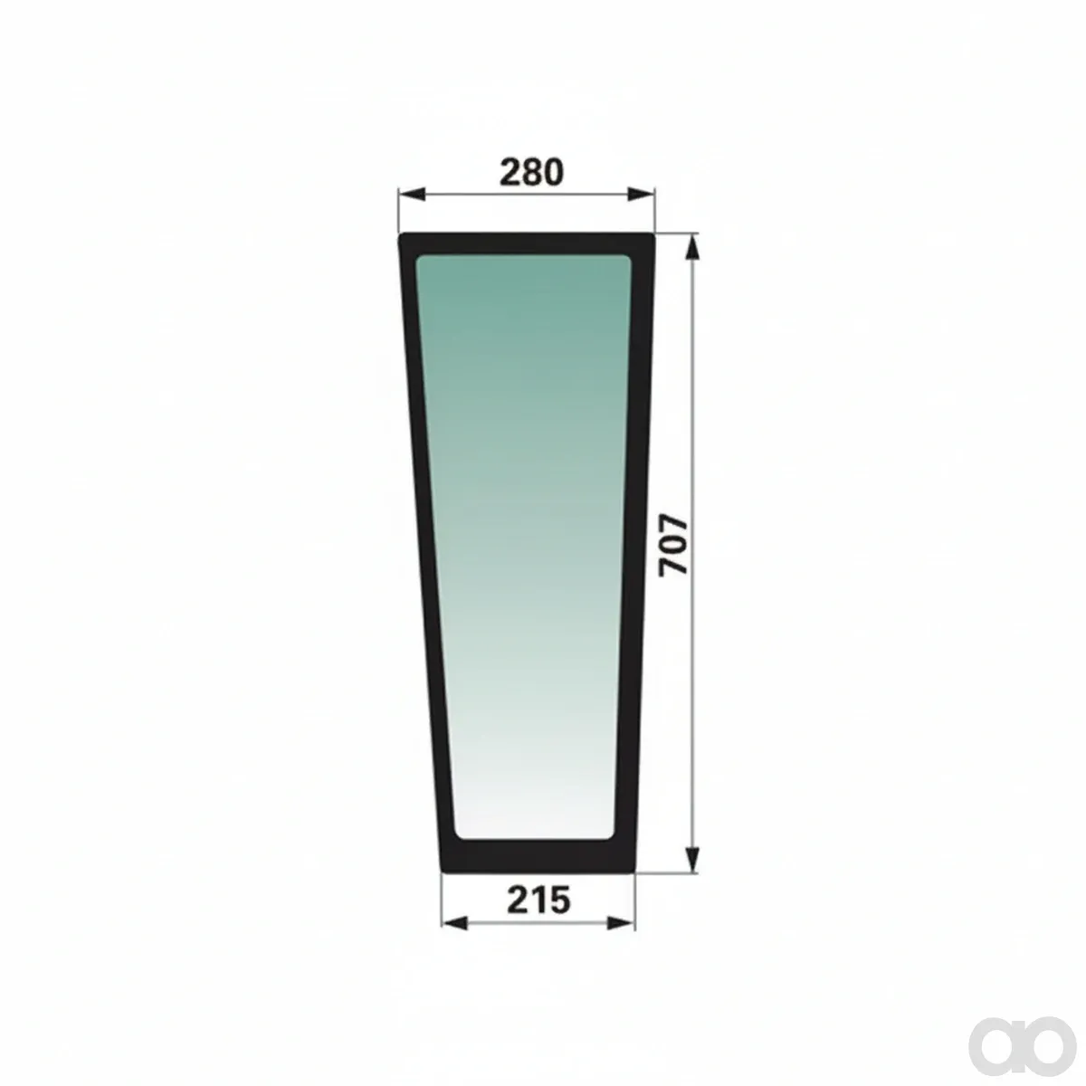 Prillinger-00154101 - Windshield right bottom Color Green (00154101)