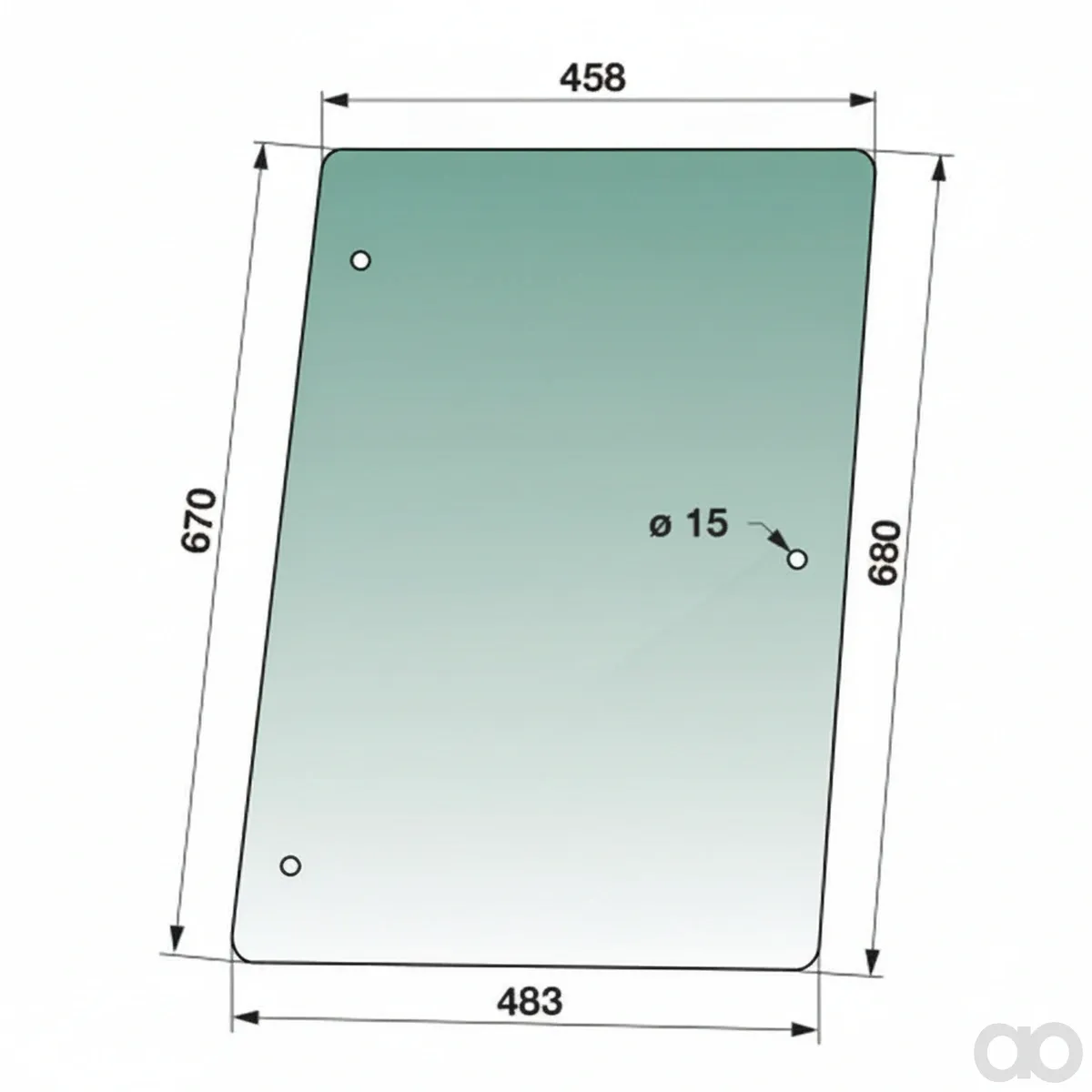 Prillinger-00154109 - Side window right Color Green (00154109)