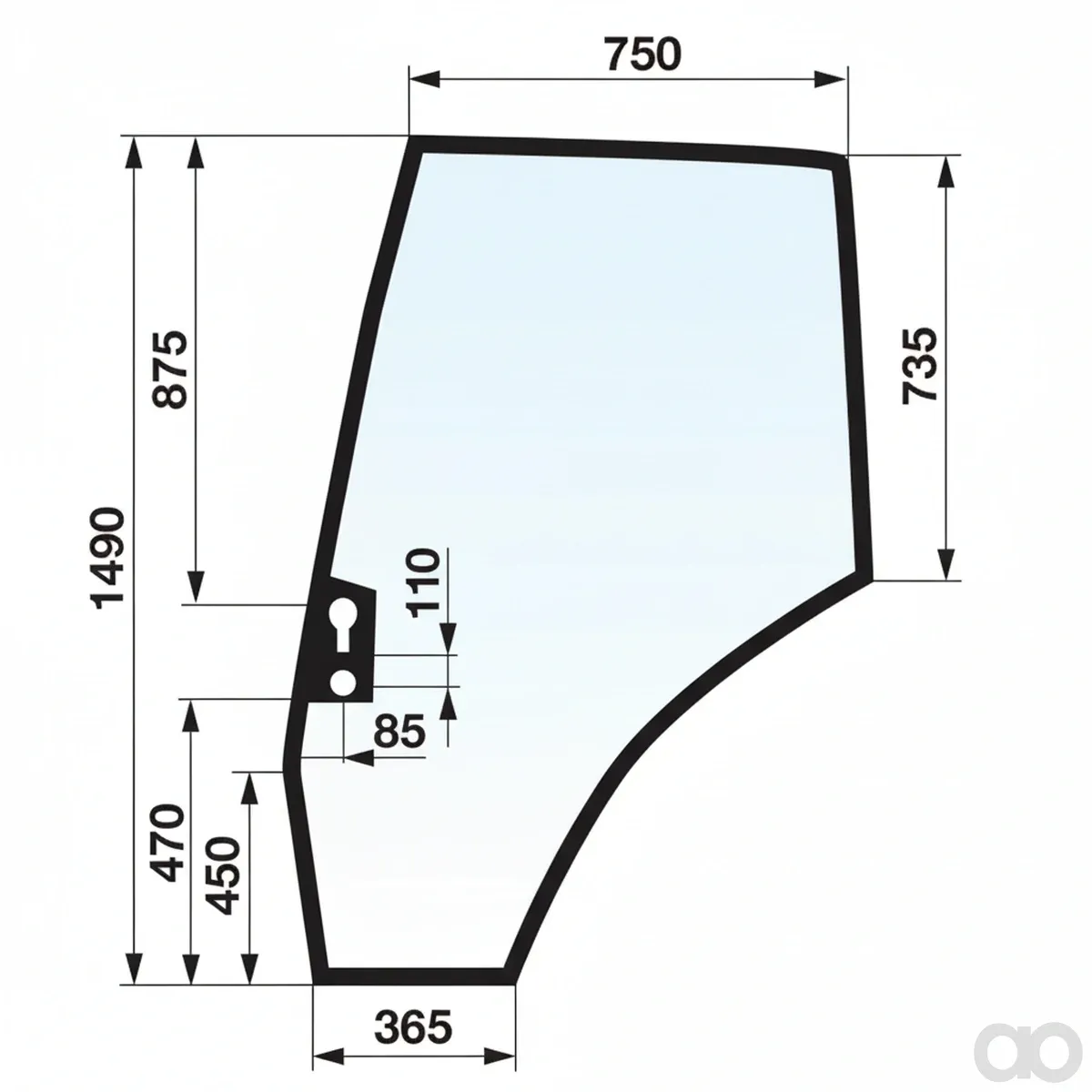 Prillinger-00154767 - Left door pane color clear (00154767)