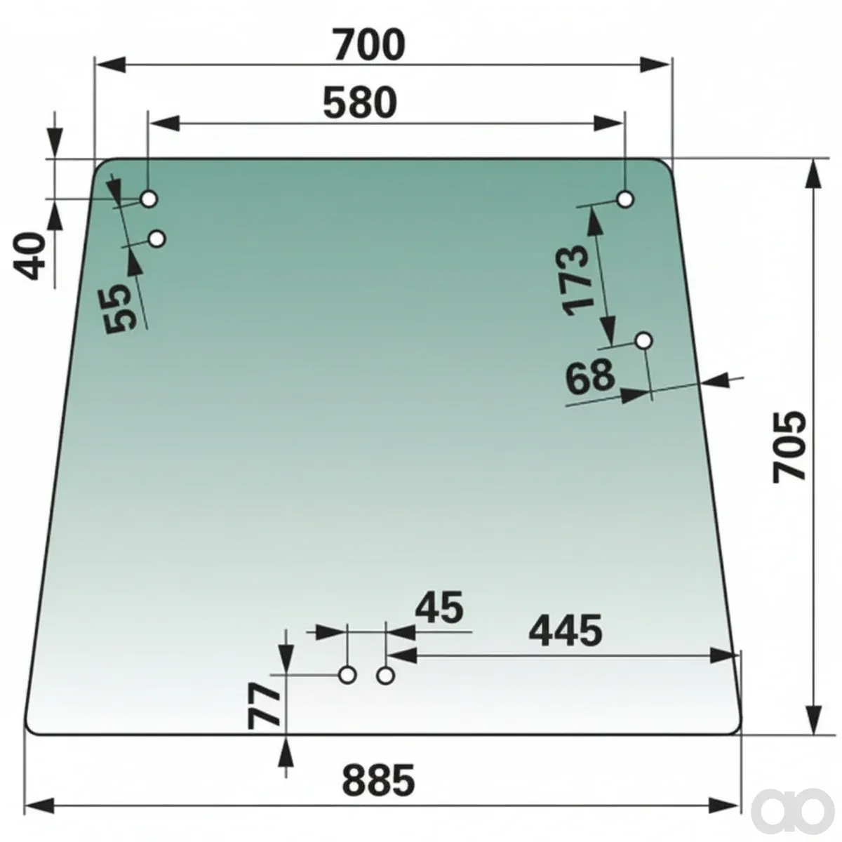 Prillinger-00154857 - Rear pane color green tinted (00154857)