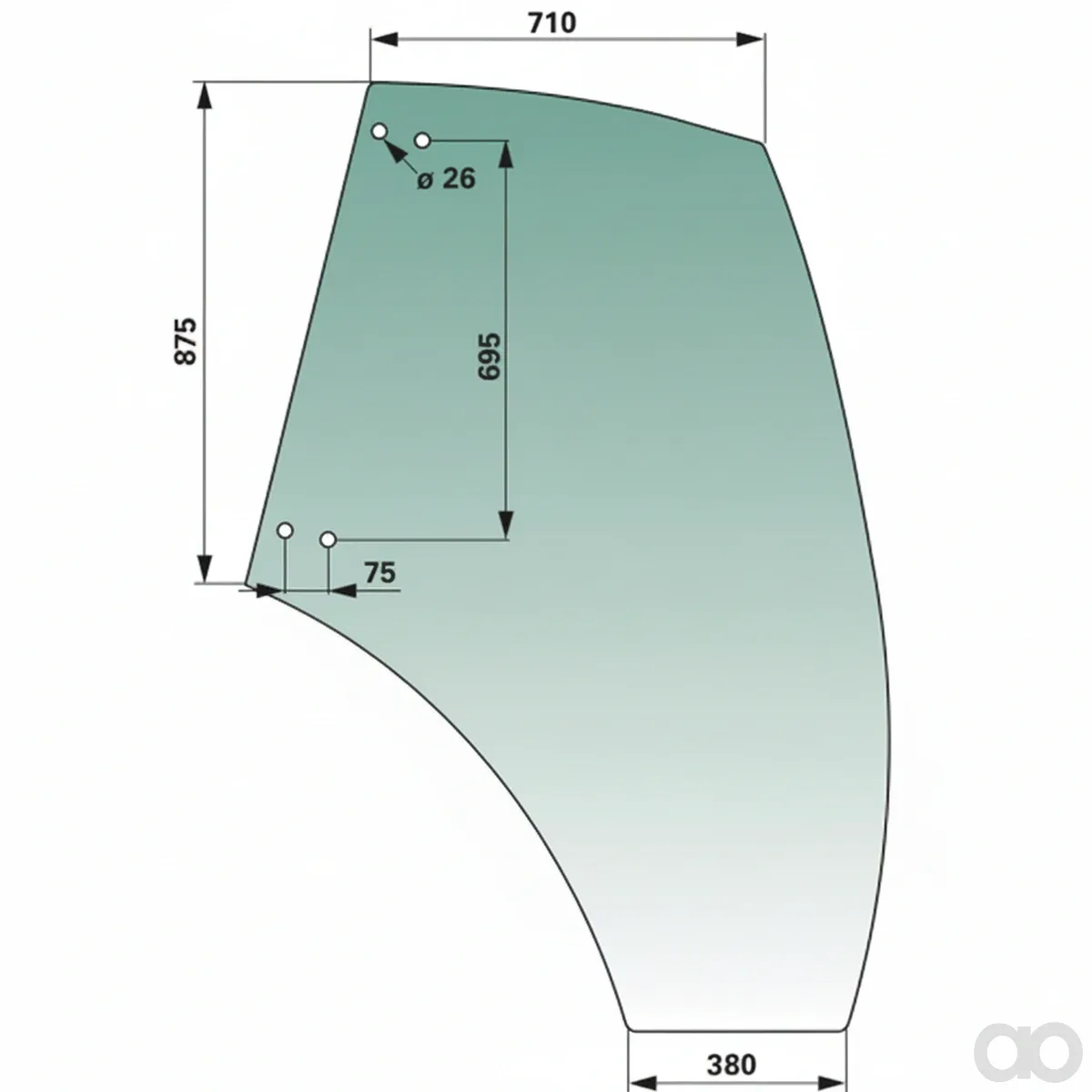 Prillinger-00154860 - Left door pane replacement for (00154860)