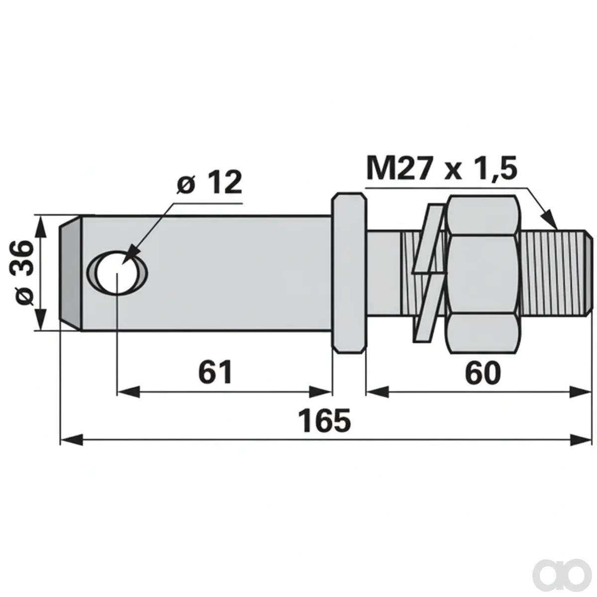 Prillinger-00161898 - Lower link bolt Cat. 3, M27 (00161898)