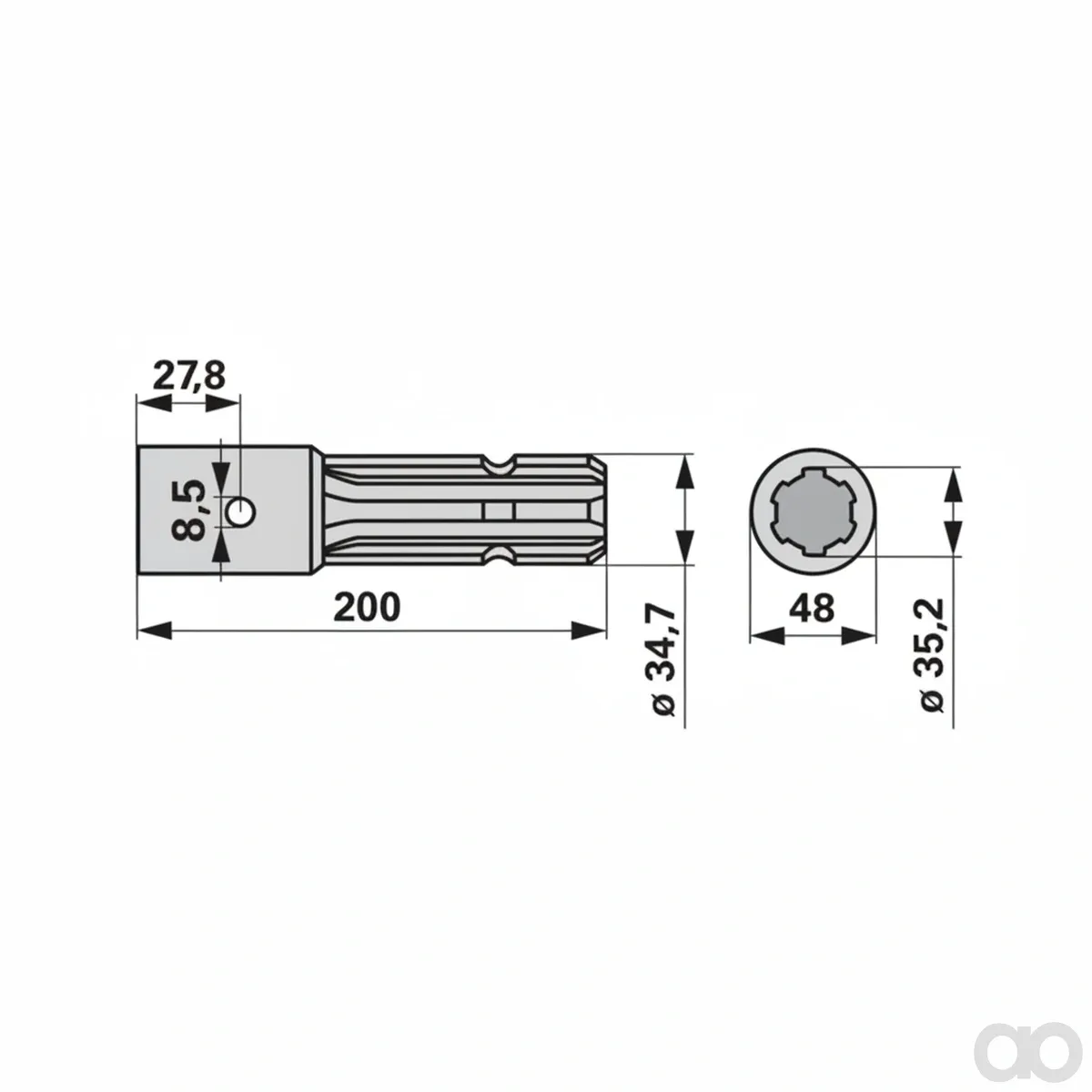 Prillinger-00176204 - Extension for tension pin drill (00176204)