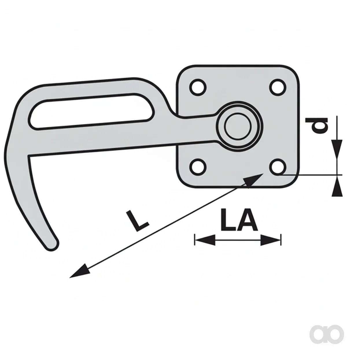 Prillinger-00184018 - Bow Lock Right Without Eye (00184018)