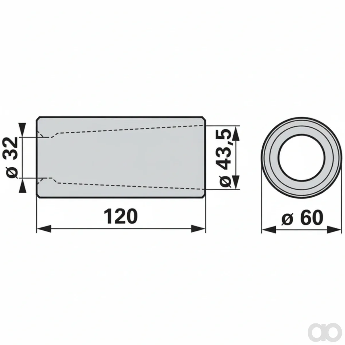 Prillinger-00190243 - Bushing to M28 120 mm (00190243)