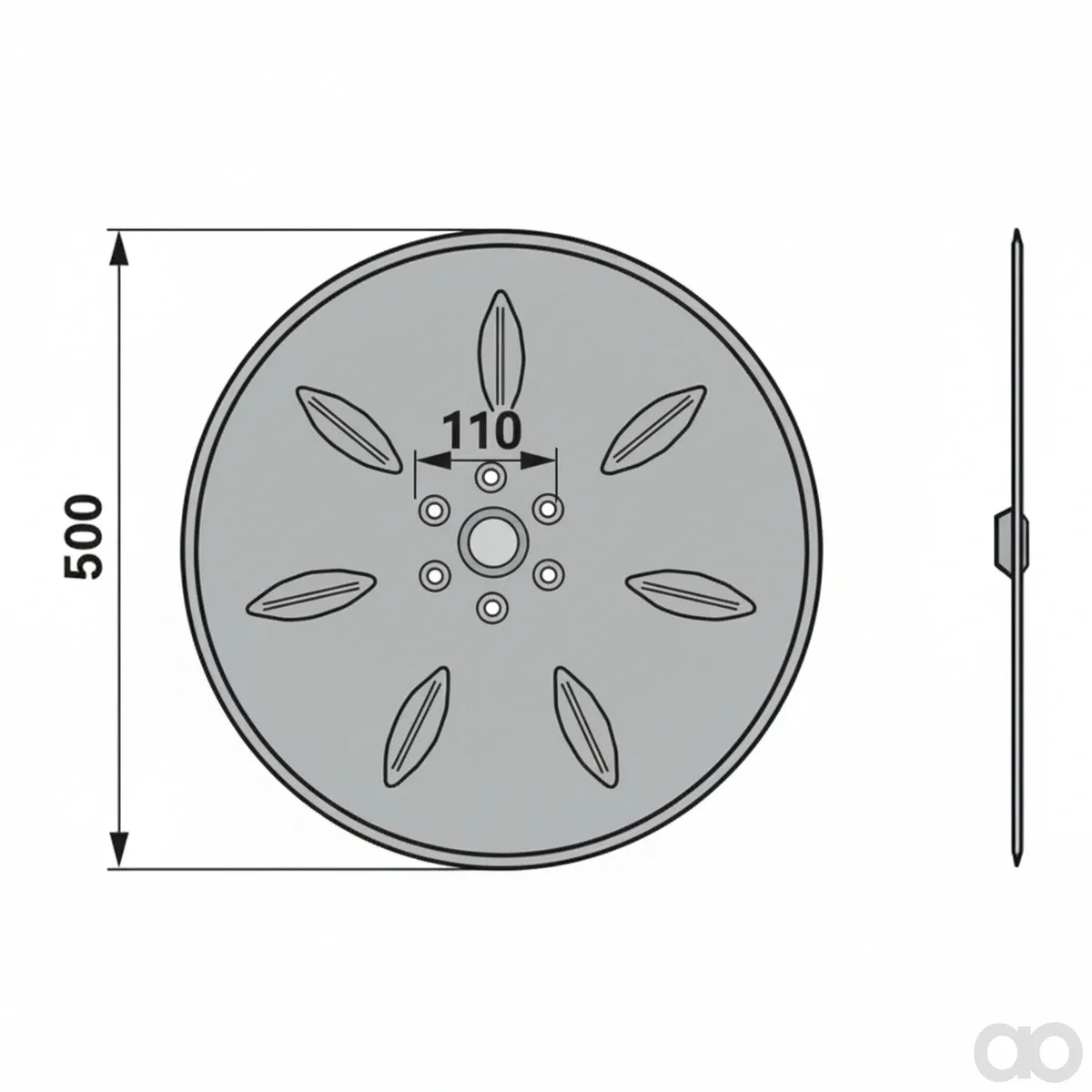 Prillinger-00225860 - Coulter disc 500mm Instead Of (00225860)