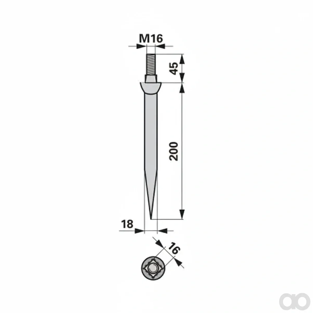 Prillinger-00230196 - Harrow tooth straight Same direction (00230196)