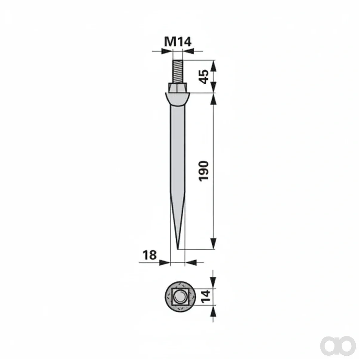 Prillinger-00230336 - Harrow tooth straight Offset Vi (00230336)