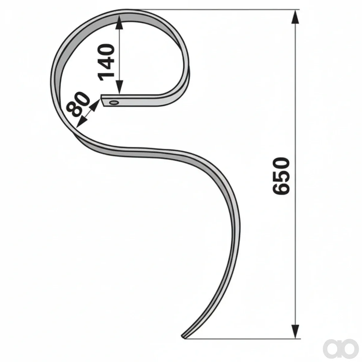 Prillinger-00231105 - Cultivator tine bent Without S (00231105)
