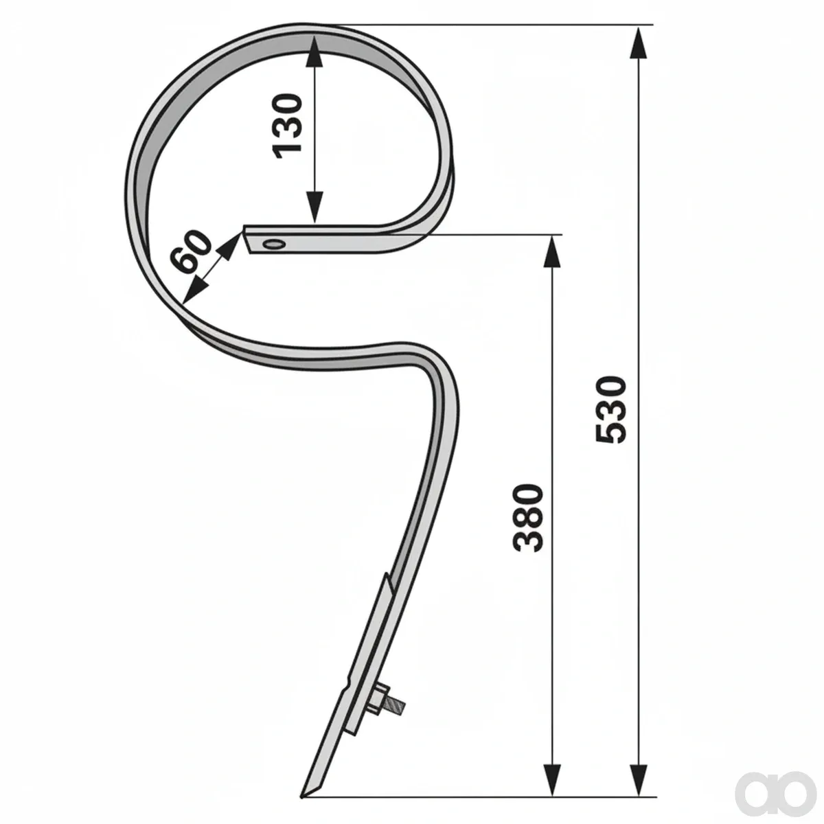 Prillinger-00231116 - Cultivator Tine Bent with Sc (00231116)