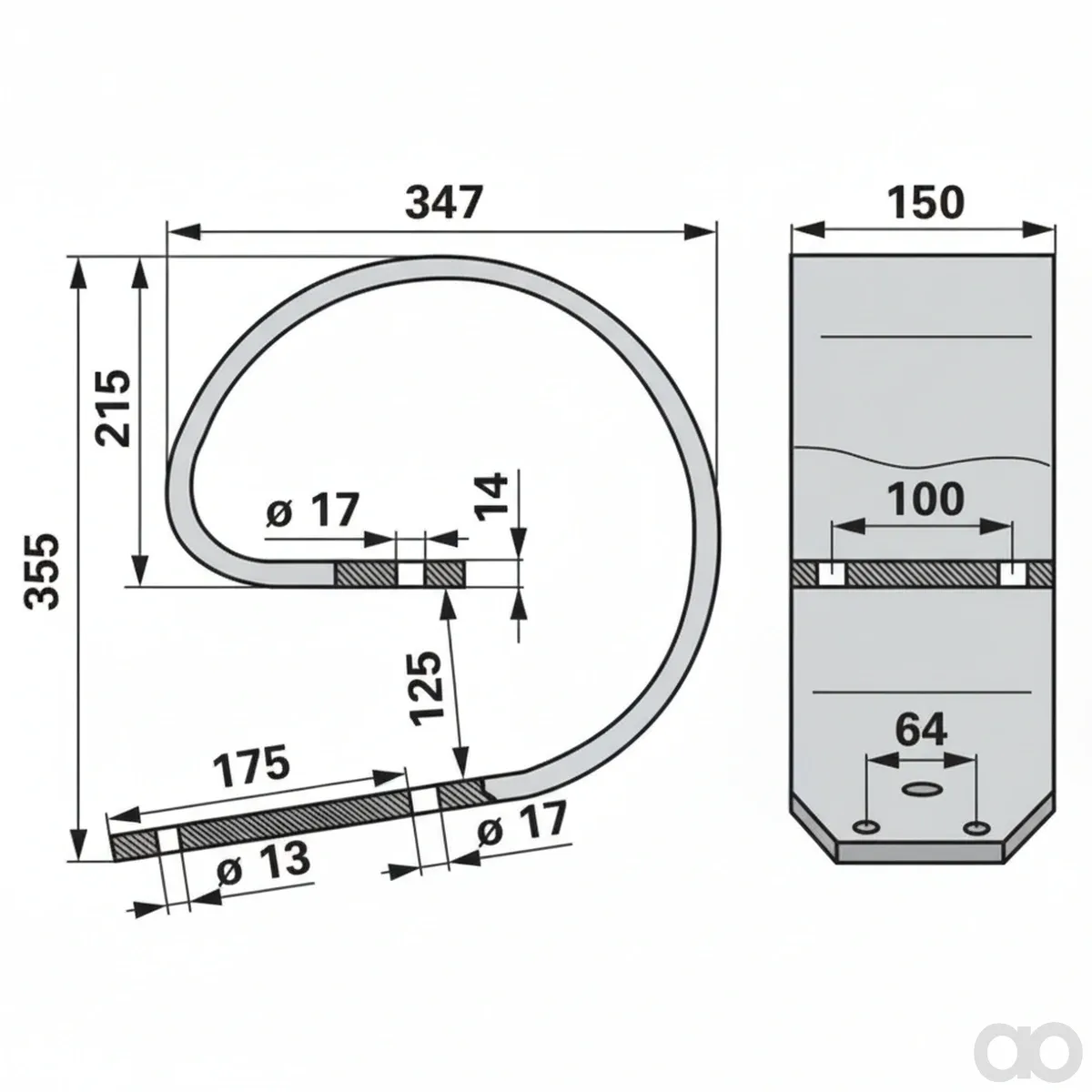 Prillinger-00240411 - Upper spring 150X14 for frame 80 (00240411)