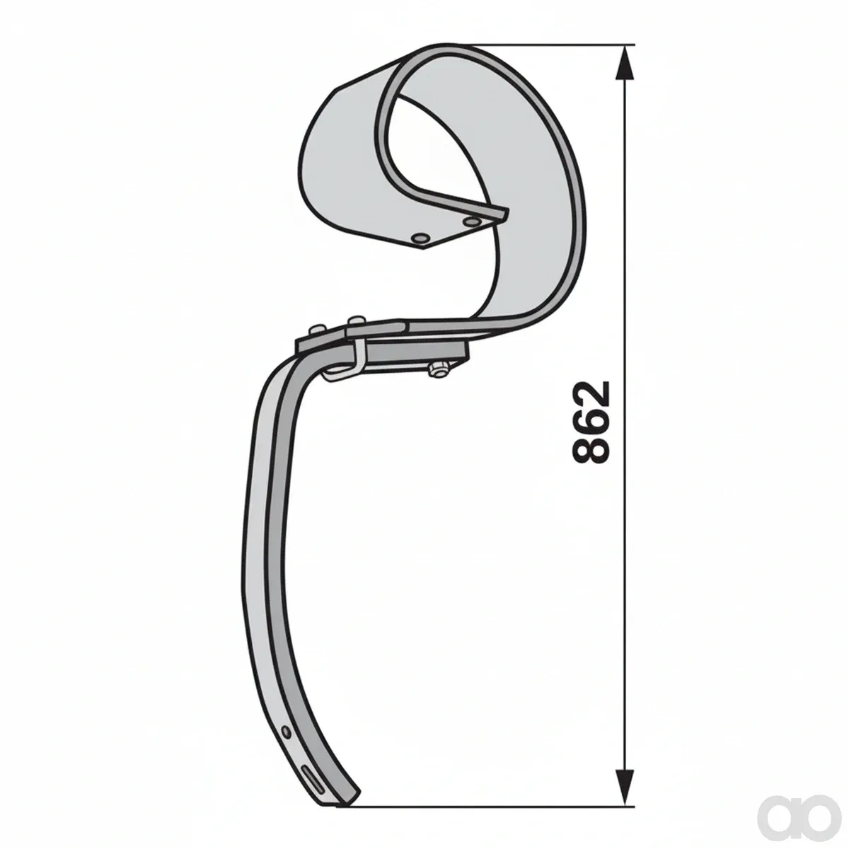 Prillinger-00240418 - Leaf spring tine Installation height 673 (00240418)