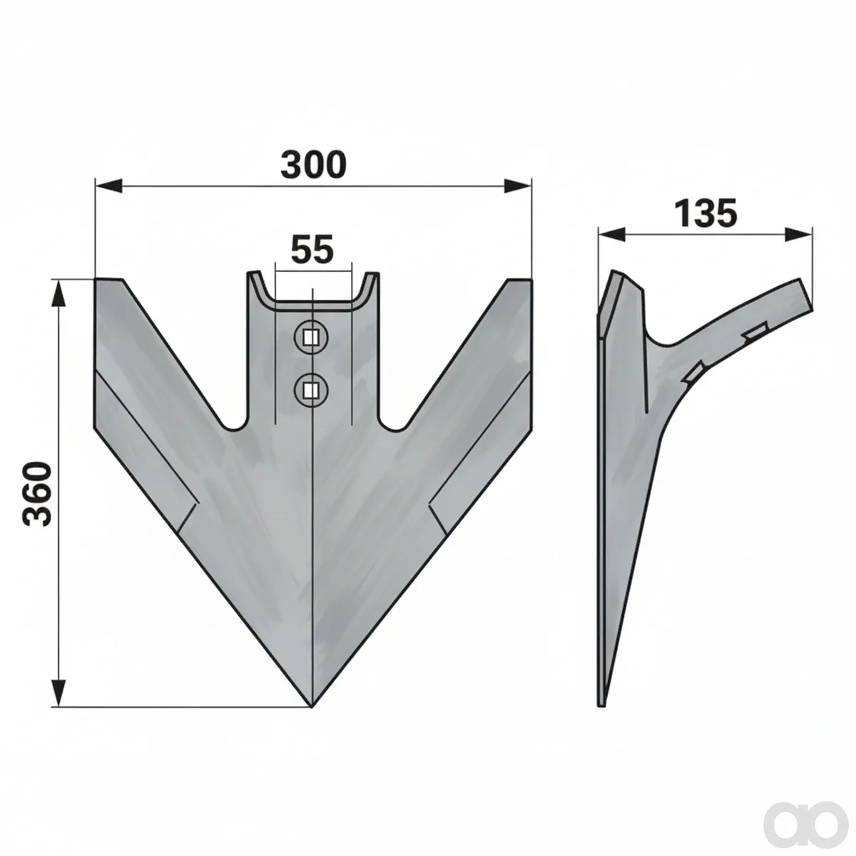 Prillinger-00240651 - Goosefoot share Width 305 Hole (00240651)