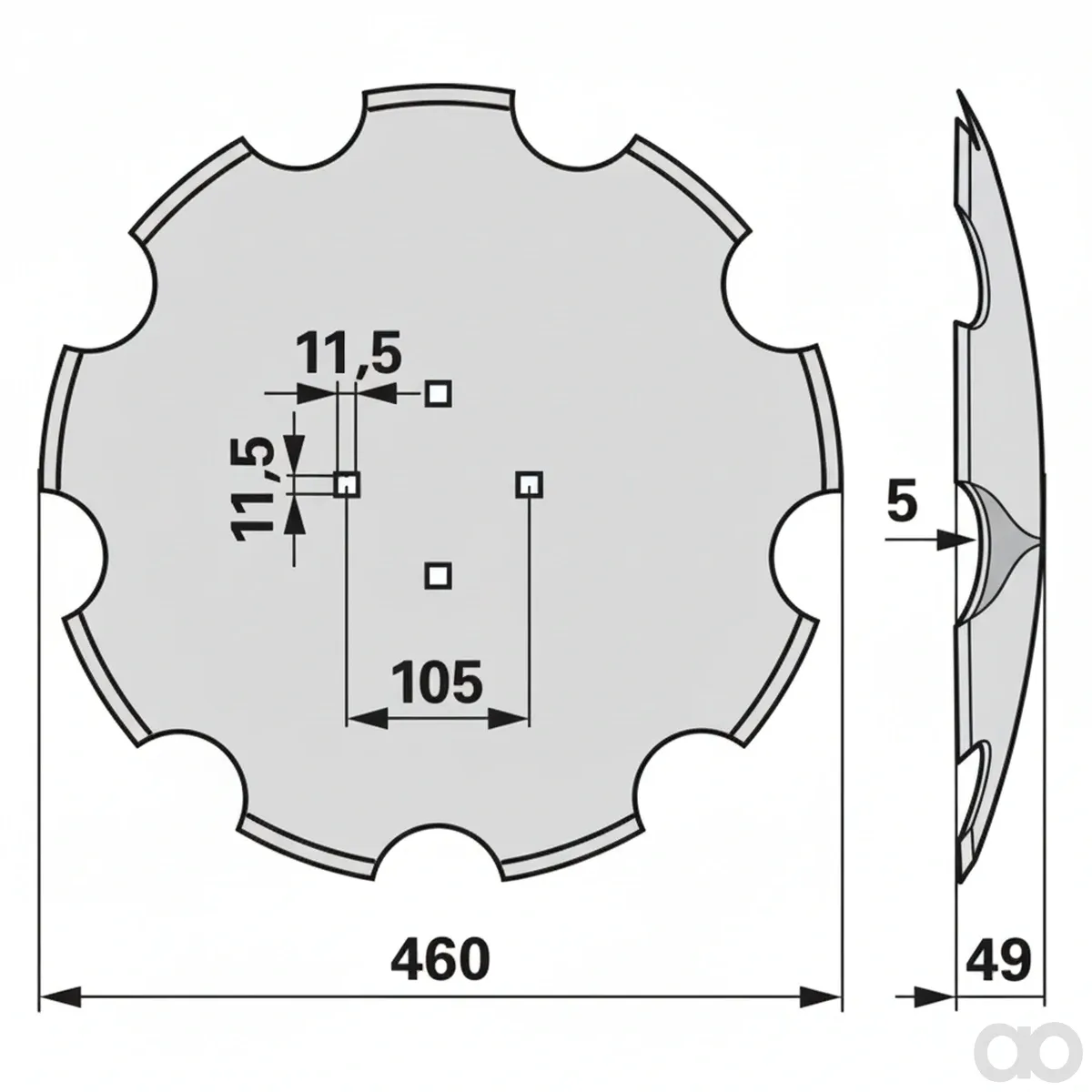 Prillinger-00240936 - Serrated Disc Ad 460 Instead Of (00240936)