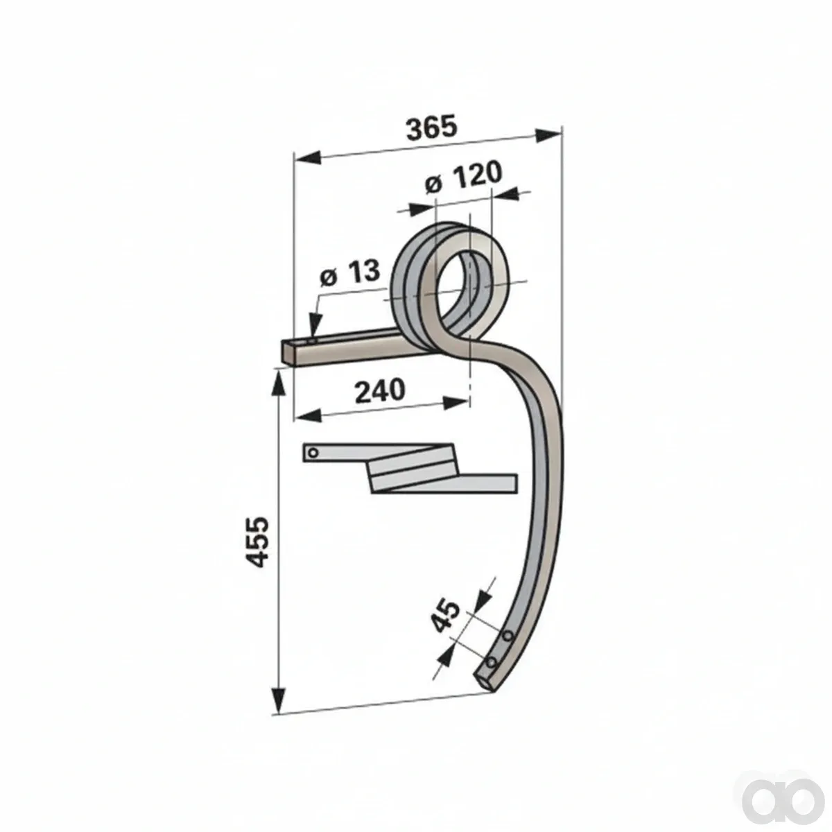 Prillinger-00241252 - Heavy Grubber Shank Right Instead Of (00241252)
