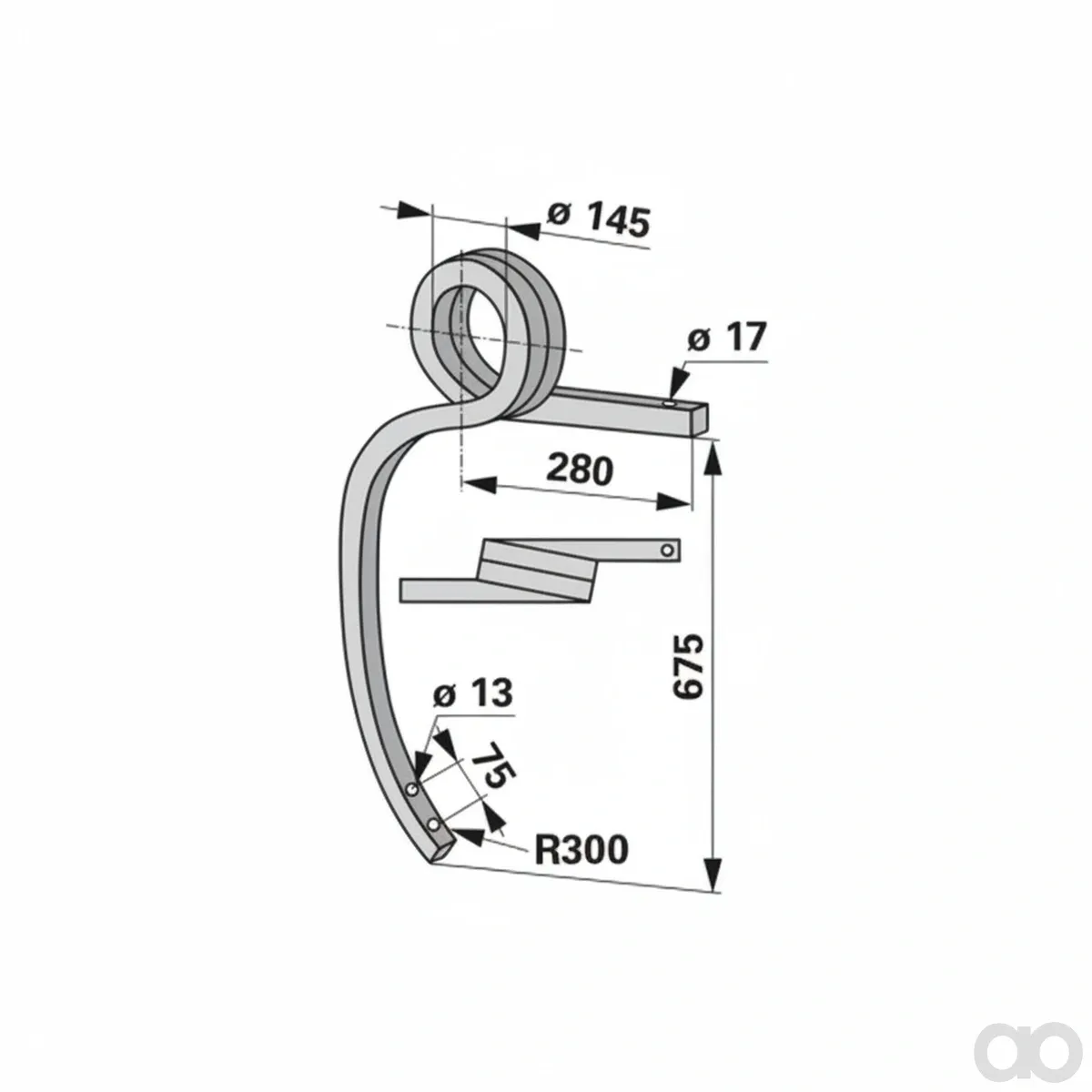 Prillinger-00241330 - Heavy Grubber Shank Right Instead Of (00241330)