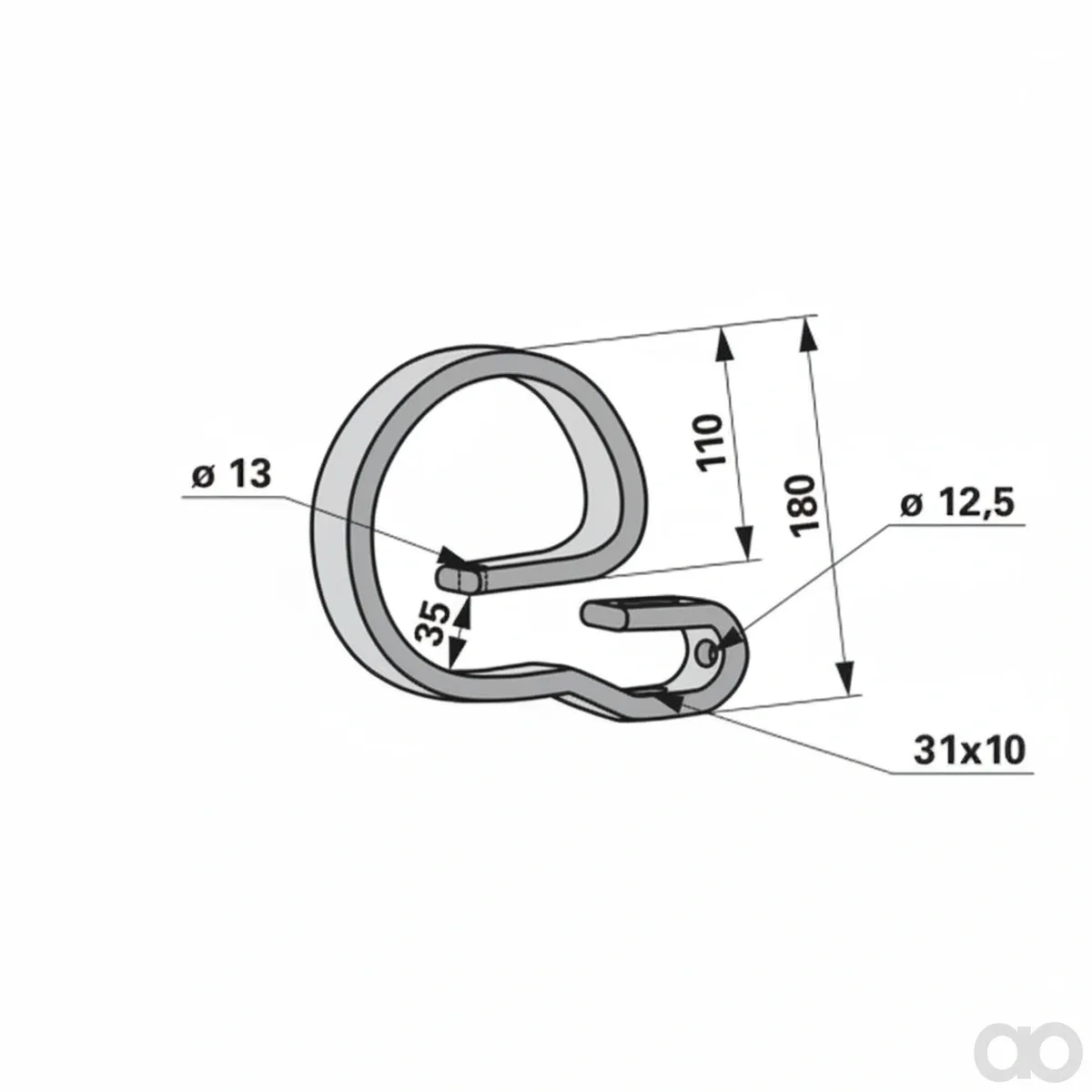 Prillinger-00260131 - Upper Spring 32X12 For Hoe Tine (00260131)